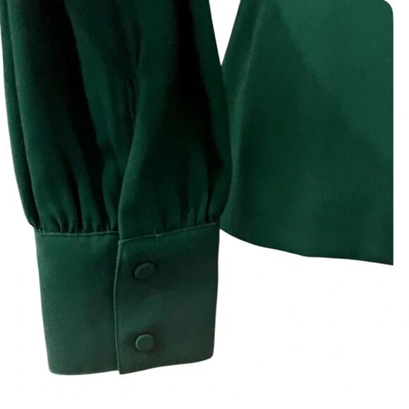 J.Crew Double V Blouse Green Size 0 - Picture 5 of 13